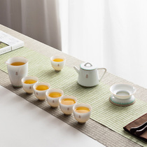 Slow Tone White Porcelain Kongfu Tea Furniture Items Combination Suit Home Light Lavish Chinese High-end Minima Tea Tea Cup Tea Cup