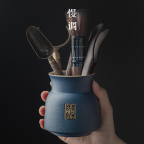 Slow tune six gentlemen tea tools creative blessing word tea ceremony tea clip needle spoon tea knife kung fu tea set accessories 6 gentlemen