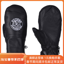 The new men and women simple-skinned ski gloves full-ski ski junk with mushroom head DOOREK