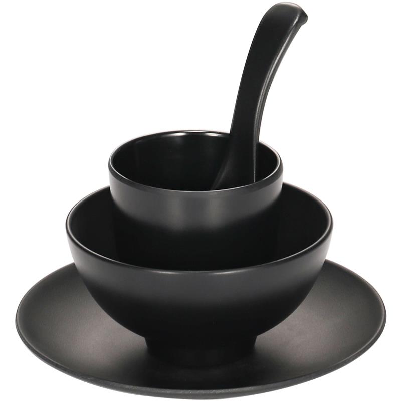 A5 melamine plastic table 4 is frosted hotpot imitation porcelain tableware Japanese restaurant dishes, black suit.