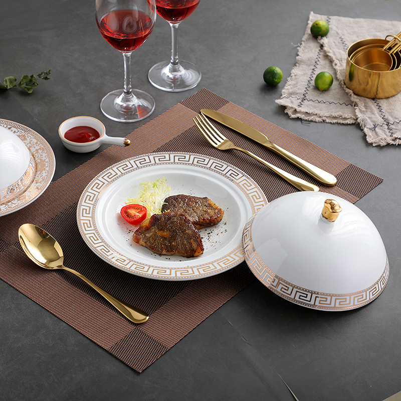 Hotel western - style food tableware of pottery and porcelain bowl with cover plate wing run rice FanPan abalone steak table Japanese yulan to offer them