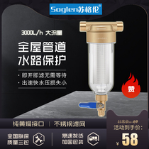 Pure copper front house water purifier pure physical food grade stainless steel filter screen high flow 3000L h backwash