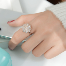 Shake-up swivel small umbrella ring can turn forefinger mesh red hominin micro-inlaid full drill opening adjustable ring female