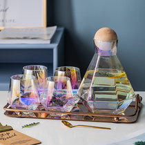 Crystal glass cup suit ins wind home living room water glass red tea cup high face value drinking cup children