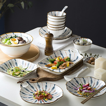 Day Style Cutlery Ceramic Bowl single rice bowl Bowl Noodle Bowl tray Dish Dishes Dish creative Personality Home Bowl Dishes
