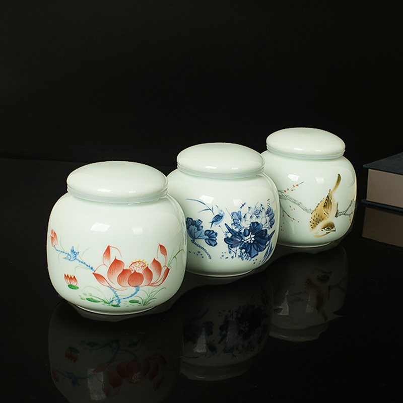 Small pot receives the new Japanese tea storage tanks tanks porcelain ceramic jar of honey paste seal pot