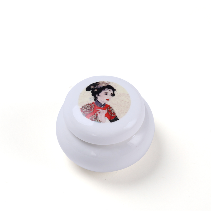 Small drum cosmetics porcelain antique new lotus paste Chinese medicine cream jars of ceramic paste pot Small POTS