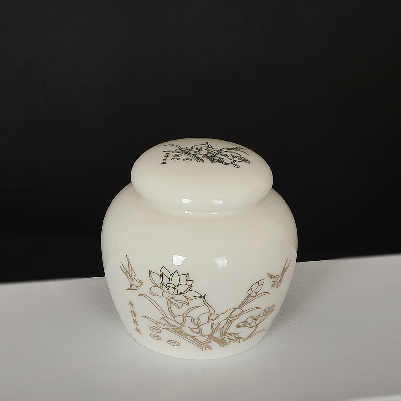 Creative glaze ceramic small caddy fixings tea caddy fixings travel carry portable sealed pot home fragrance porcelain