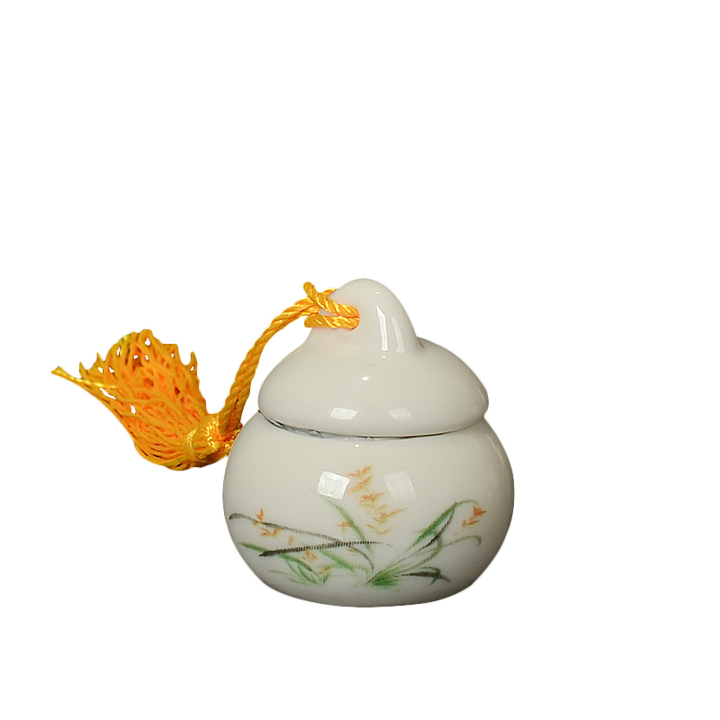 The Mini bottle gourd ceramic pot powder rouge lipstick lipstick lip is sweet cream repackaging small jar small porcelain custom - made