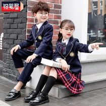 Primary school uniforms Spring and Autumn Children British Academy Style Three Pieces First Year School Mens and Womens Suit Class Clothes