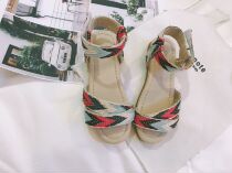 Hong Kong pretty girl summer new fashion cattle tendon bottom sandals Bohemian girls sandals children beach shoes SS