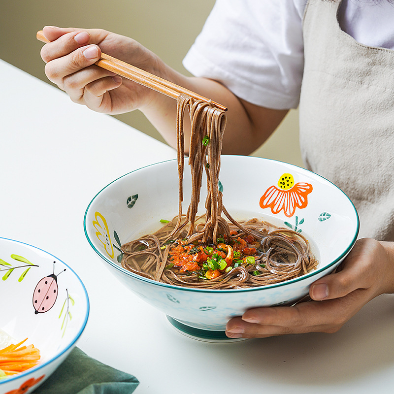 Japanese hand - made ceramic rainbow such to use domestic large rainbow such always pull hat to 8 inch deep bowl of soup bowl bowls bowl of creative move