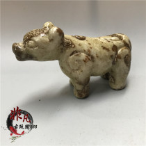 Gao Gu Yuqing Qin and Han ancient jade old old Xiuyu Wangcai beast Pendant antique jade collection old objects