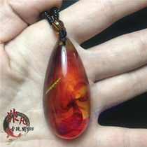 New Amber blood pervert plant flower specimen water drop sweater chain pendant couple wild second generation Amber