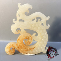 lao huo old anti-Ming and Qing antique jade phoenix jade pendant pendant old objects Bi jade old jade