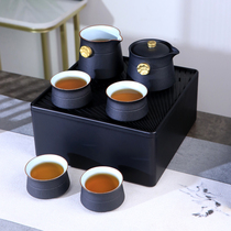 Travel Tea Set Kit On-board Outdoor Portable One Pot Four Cups Dry Bubble Pan Containing Box Quick Guest Cup Kongfu Tea Furniture