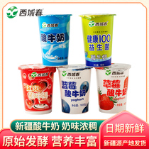 Xinjiang West Spring Net Red Wheat Grain Original Strawberry Blueberry Red Jujube Yogurt Substitute Oat Yogurt 12 Cup Whole Box