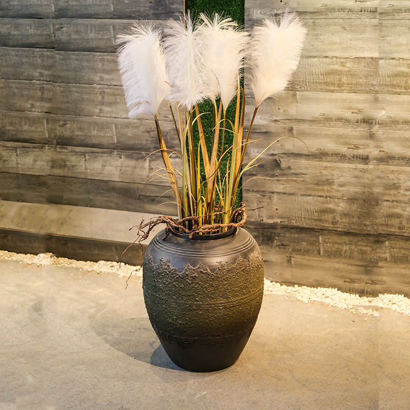 Jingdezhen coarse pottery vases, flower implement pot sitting room adornment is placed decoration household landing simulation flower arranging flowers