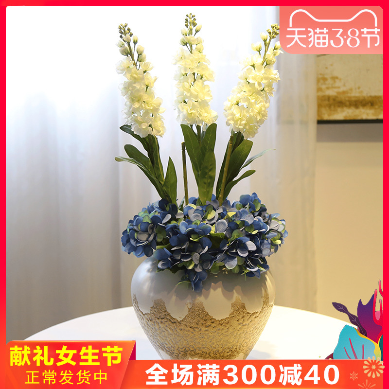 Jingdezhen ceramic creative place of the sitting room TV ark, wine field suit vase flower flower implement household decoration