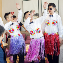 Pick-up game props Wedding blocking the door Tricky groom brothers group hula garland four-piece bracelet set