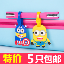 Korea Creative Baggage Card Suitcase Hangtag Pull Rod Box Aircraft Card Recognition Silicone Cartoon Consignment