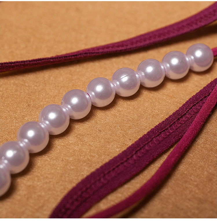 珍珠按摩私处丁字裤女透明火辣激情诱惑情趣刺绣性感蕾丝开档内裤