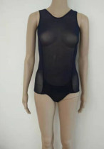 Net clothes original single transparent swimsuit female see-through corset body one-piece dress hazy sexy transparent dead stock cos