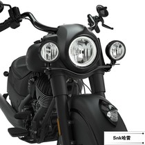 Indian original chief modified front fork chrome-plated auxiliary lamp territory black horse Frosted Black high power fog lamp spot