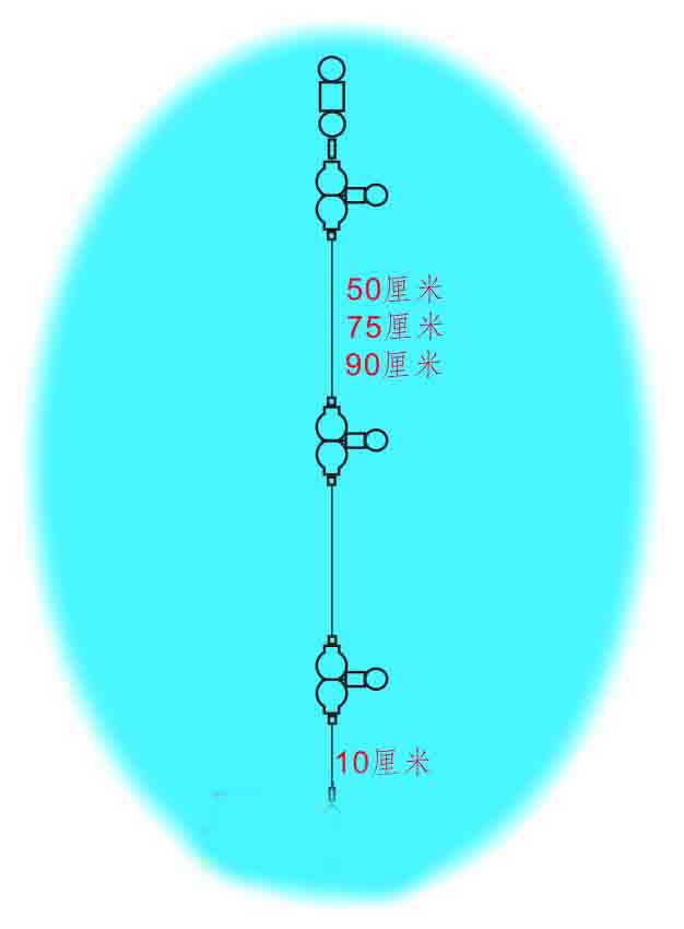 海钓配件钓鱼渔具 夜光葫芦3天平钓组天平线组沉船岛船钓串钩线组