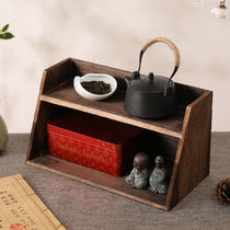 Desktop solid wood storage box rack bogusan tea ceremony zero with tea set tea cup holder tea tray Cup Cup