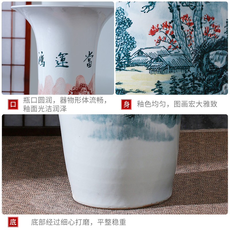 Jingdezhen ceramic hand - made pastel landing big vase company sitting room place heavy large opening a housewarming gift