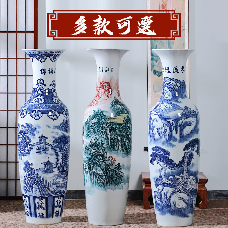 Jingdezhen ceramic hand - made pastel landing big vase company sitting room place heavy large opening a housewarming gift