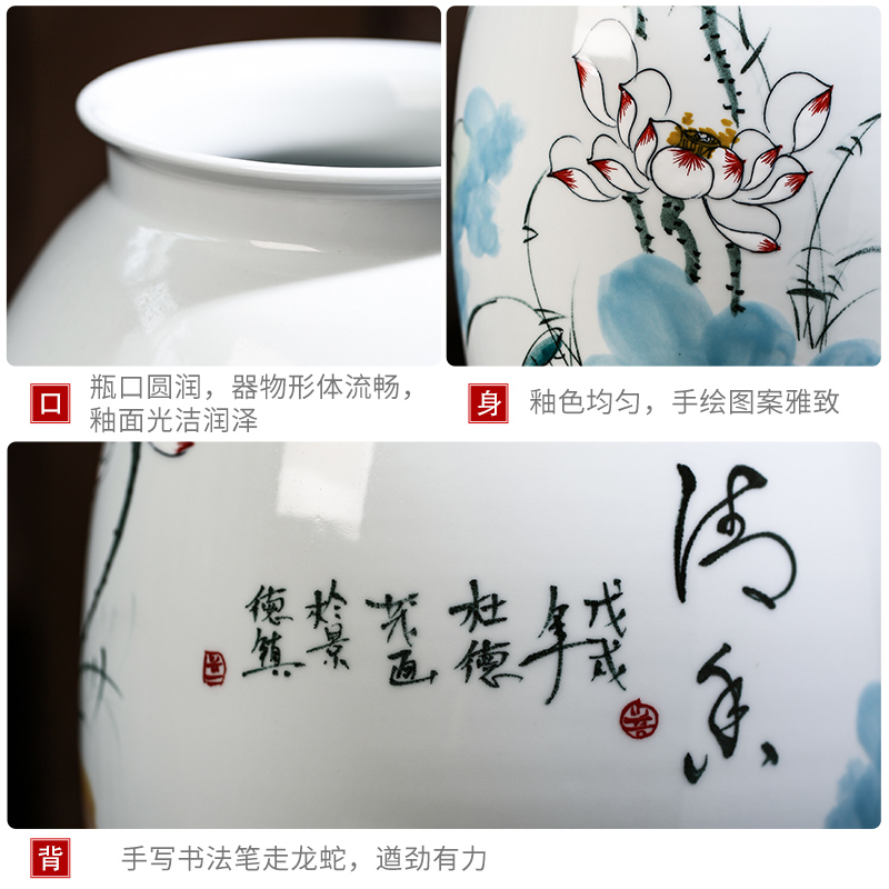 The Master of jingdezhen ceramic vase hand made blue and white porcelain decoration decoration household act the role ofing is tasted furnishing articles