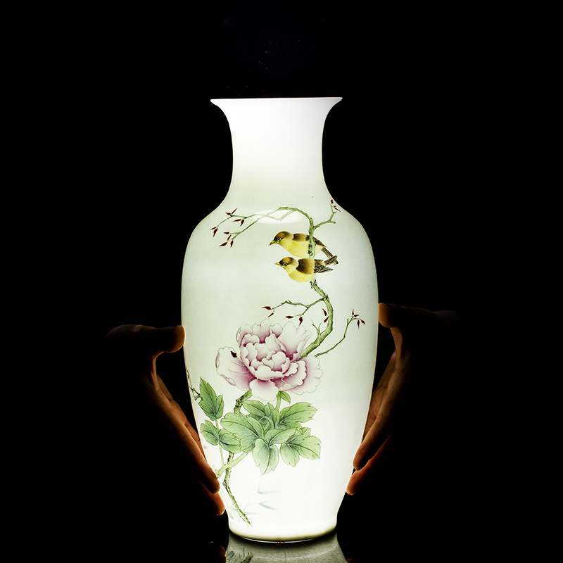 Jingdezhen ceramics hand - made vases, flower arranging dried flowers sitting room of Chinese style household TV ark, porch decoration furnishing articles