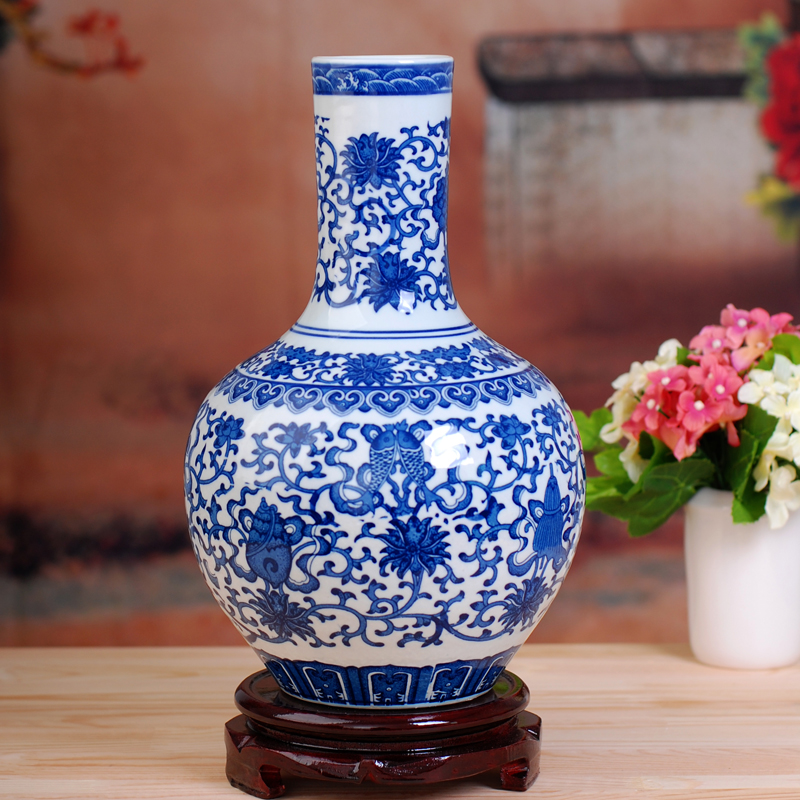 Jingdezhen ceramic antique porcelain bottle furnishing articles of modern fashionable household decoration is a sitting room adornment handicraft