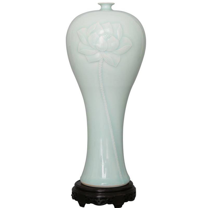 Shadow blue glaze vase 043 jingdezhen ceramics craft lotus sitting room home decoration crafts porcelain furnishing articles