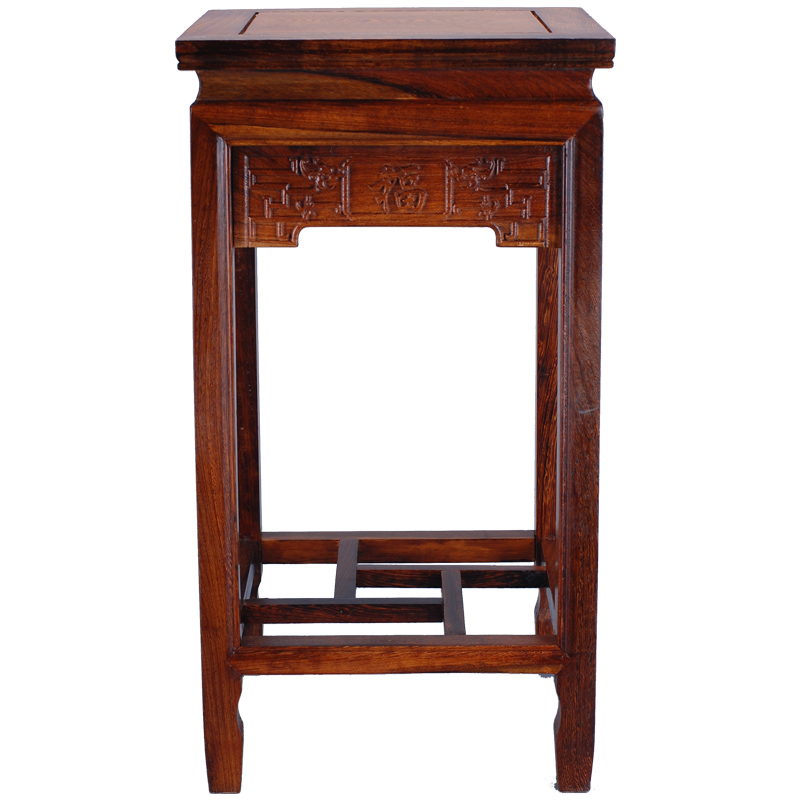 JingQin/square what annatto chicken wings wood carving furnishing articles of Chinese style household solid wood flower stands tall in the Ming and the qing dynasties base