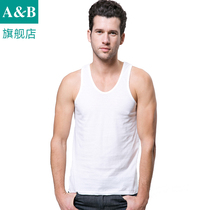 (2pcs) ab men's vest pure cotton silk sports sleeveless vest ribbed all-match bottoming sweatshirt 6041