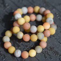 13mm natural Xinjiang desert jade color frosted jin si yu bracelet Matt bracelet color jade bracelet
