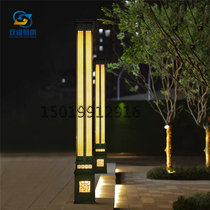 Real estate View lamp Stainless Steel Copper Plated Drop column lamp Carved Flowers Villa Streetlamp Boilerplate Front Yard lamp set to be made