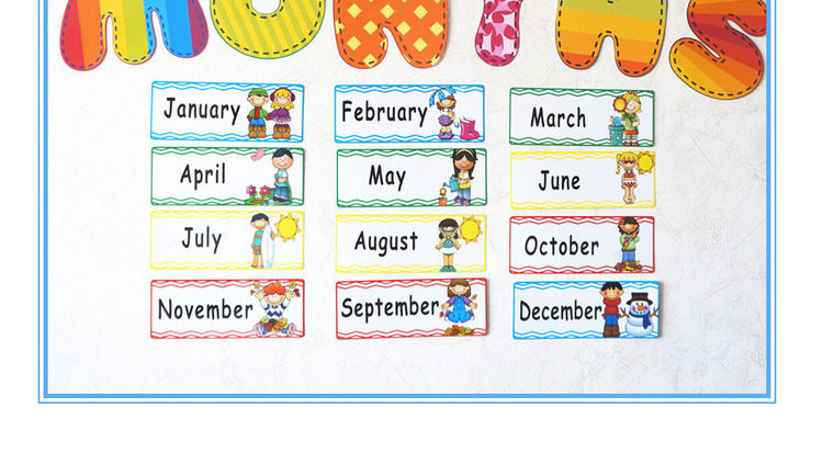 12月份英文闪卡幼儿宝宝启蒙小学名词分类时间一年months自然拼读