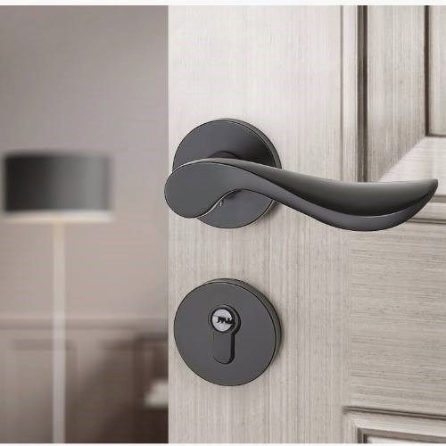 Creative split lock black lock door American hardware bedroom pressure handle thickened lock solid wood door lock package office Creative split lock black lock door American hardware bedroom pressure handle thickened lock solid wood door lock package office