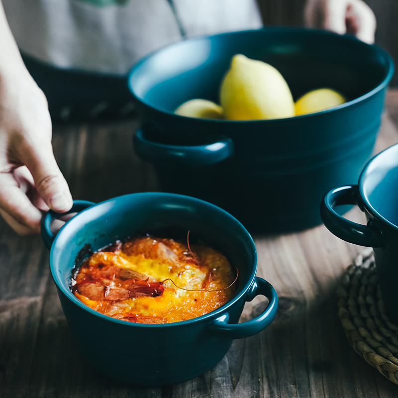 Northern wind under glaze color porcelain ear soup bowl salad bowl creative rainbow such use thick soup bowl Nordic breakfast bowl large soup bowl