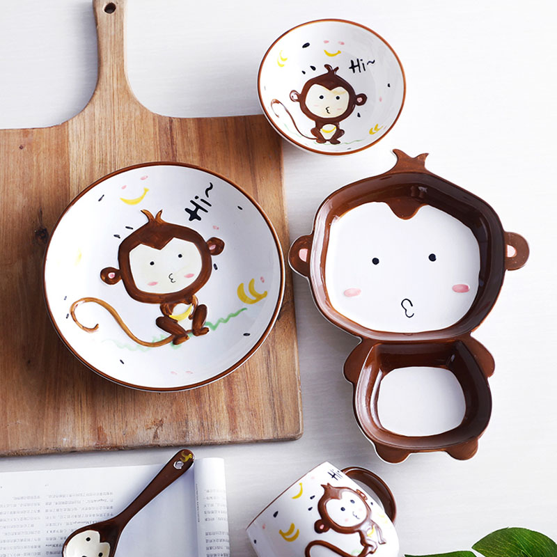 Jingdezhen express animals creative ceramic tableware children cartoon baby food bowl bowl bowl dish breakfast tray