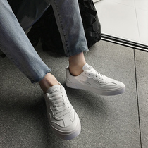 Pure leather small white shoes men and Korean edition of the trend of leisure summer breathable white chic shoes spring shoes