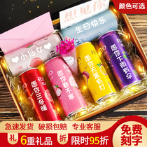 Christmas girlfriends birthday gifts Coke custom cans lettering creative gift box products girls boys send husbands