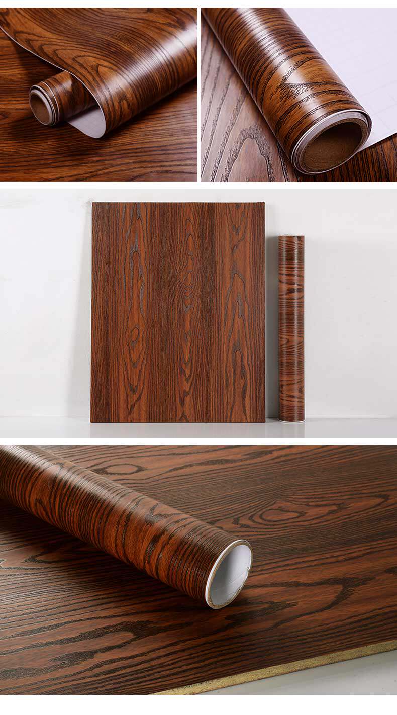 加厚3d立体墙贴木纹贴纸自粘墙纸橱柜衣柜旧门柜子家具翻新防水贴