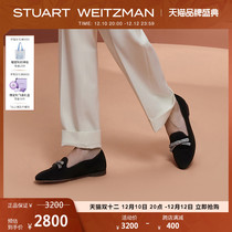 Stuart Weitzman SW Reese Loafer Autumn Winter Bow Round Toe Flat Loafers Women