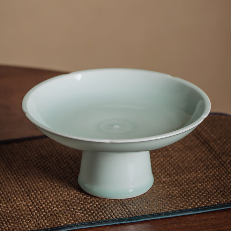 Jingdezhen ceramic Chinese official flagship store high tea dish of fruit cake dish green sweet Bai Pan furnishing articles we knew