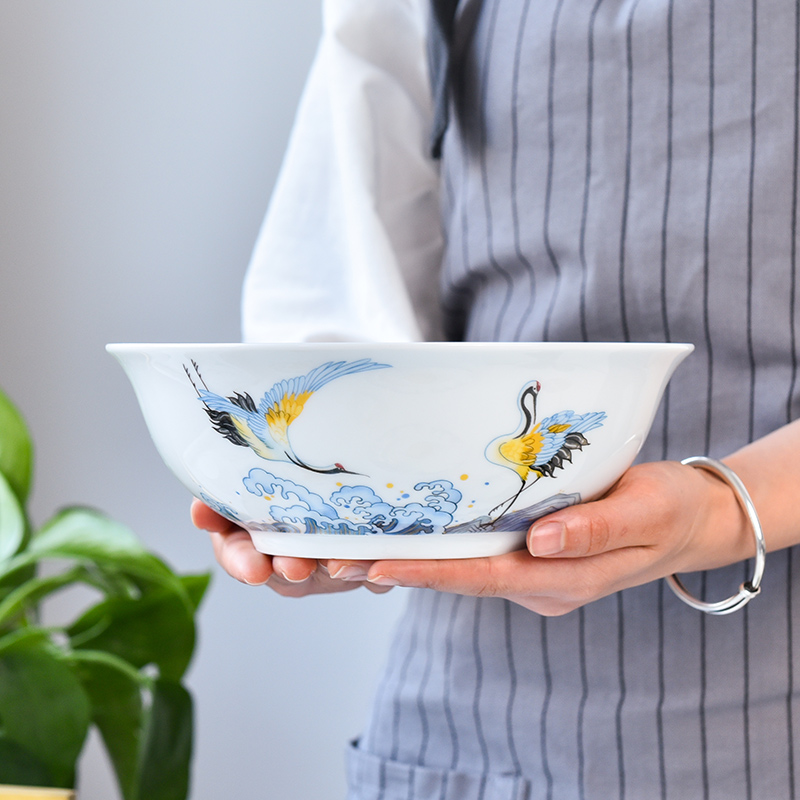 Jingdezhen flagship store of new Chinese style ceramic tableware suit household single bowl big bowl dishes free collocation